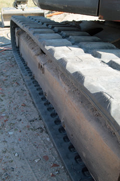 Stahl Kette von einem Bagger