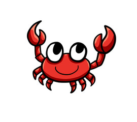 Adorable Stylized Happy Crab