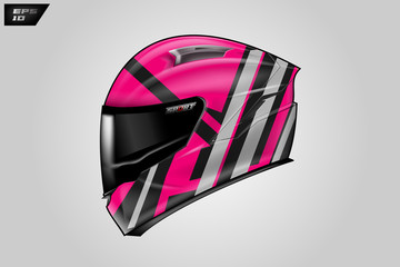 Helmet wrap motorcycle design vector . Eps 10