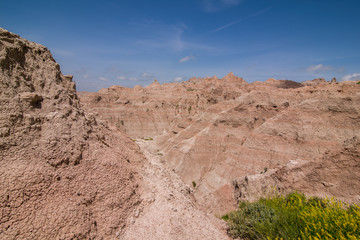 Fototapeta na wymiar Badlands National Park - Landscape of grasslands and eroded rock formations