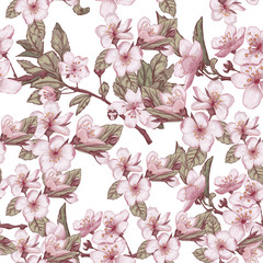pattern with cherry flowers