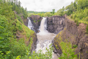 High Falls at US/Canadian border at Grand Portage State Park Minnesota