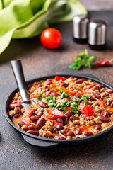 Traditional Mexican dish chili con carne