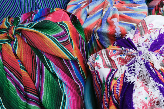 Market Goods Wrapped in Woven Blankets