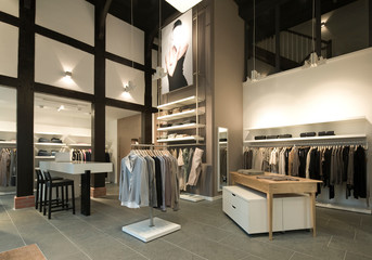 Clothes for sale in modern store