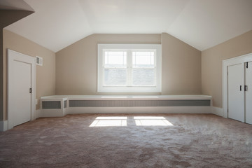 Window in empty attic room