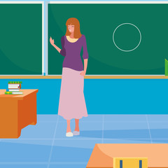 female teacher in the classroom character