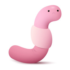 Sad cartoon character worm