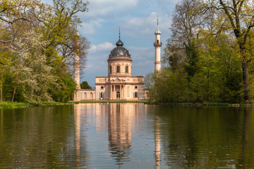 Stunning view of the Mosque in the garden of the Schwetzingen Palace