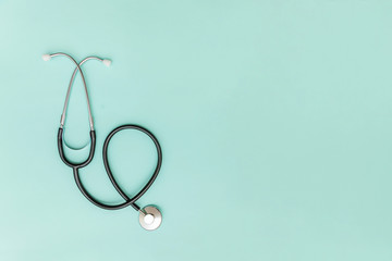 Simply minimal design with medicine equipment stethoscope or phonendoscope isolated on trendy...