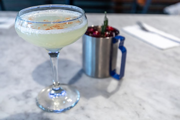Cocktails Martini and steel tin