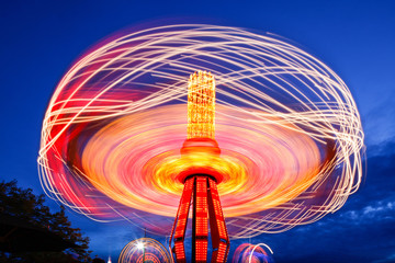 Spinning chain swing ride at Puyallup Fair, Puyallup, Washington, United States