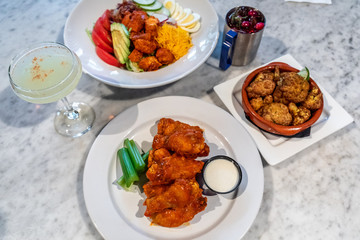 Bar Snacks wings cobb salad 