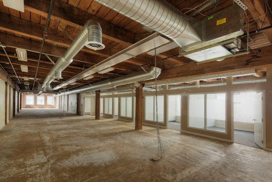 Empty office space under construction