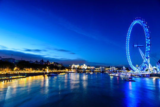 London Eye overlooking river front, London, United Kingdom Stock Photo |  Adobe Stock