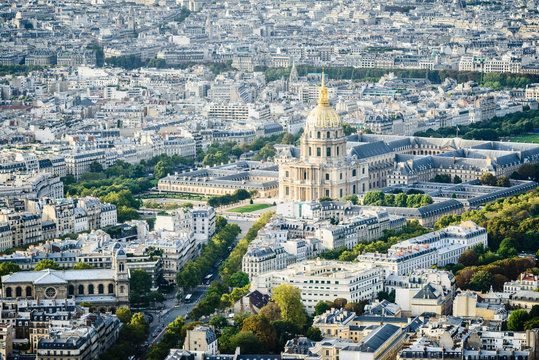 Aerial view of Paris cityscape, Paris, Ile de France, France