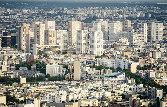 Aerial view of Paris cityscape, Paris, Ile de France, France
