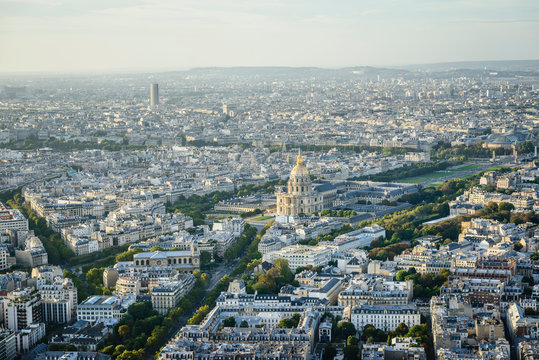 Aerial view of Paris cityscape, Paris, Ile de France, France