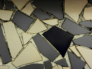broken tiles black and white background