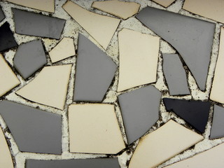 broken tiles black and white background