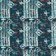 Tie Dye Japanese Geometric Modern Seamless Pattern. Geo Wabi Sabi Traditional Kimono Print. Boho Tie Dye Japan Batik. Scribble Cartoon Doodle Craft Texture. Scribble Craft Doodle Seamless Collage