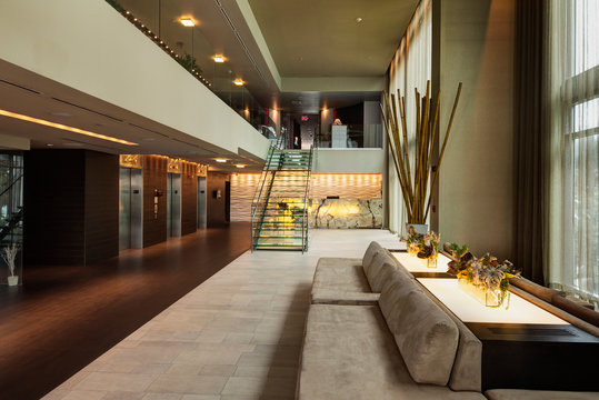 Lounge Area In Hotel Lobby