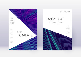 Fototapeta premium Triangle cover design template set. Neon abstract 