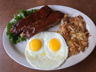 Pork Ribs and Egg Breakfast