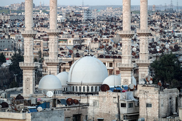 mosque in aerial view