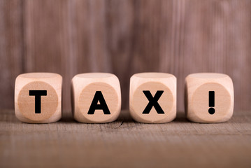 Wooden Blocks With Tax Text