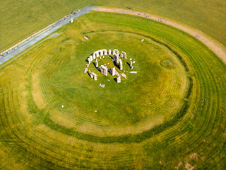 Aerial view of Stonehenge in summer, England - obrazy, fototapety, plakaty