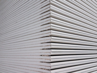 Gypsum plasterboard in the pack.