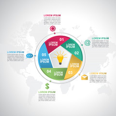 Business Steps Modern Shutter Cycle Chart Infographic Template