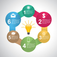 Chained Connected Circle Abstract Business Infographic Template