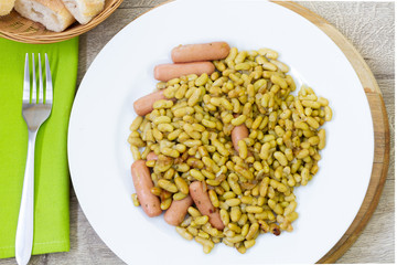 flageolets et saucisses