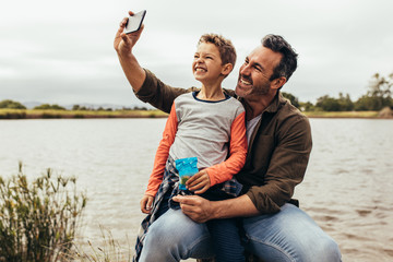 Man taking a selfie using a mobile phone