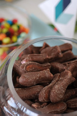 close up of chocolate fish