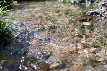 Beautiful stone texture of low running water