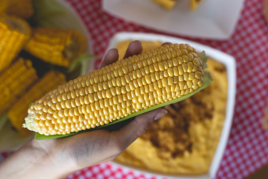 Baked corn typical Brazilian junina - Image