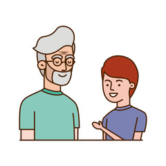 boy and grandfather avatar character