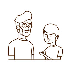 boy and grandfather avatar character