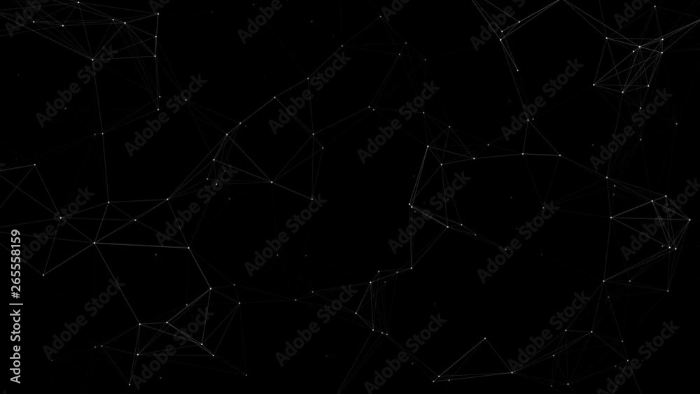 Poster 3d rendering of abstract 4k network connection with connected dots and lines. smooth animation. seam