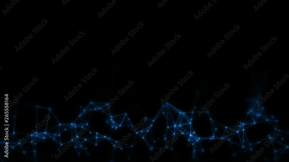 Poster 3d rendering of abstract 4k network connection with connected dots and lines. smooth animation. seam