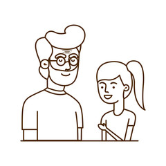 Obraz premium girl and grandfather avatar character
