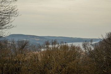 Fototapeta premium Canandaigua lake from atop a hill