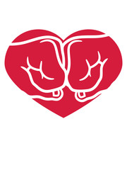 rot symbol herz liebe 2 beste freunde einschlagen bro fist begrüßen team paar duo boxen hand schlagen geballte faust arm finger schläger clipart comic cartoon design cool