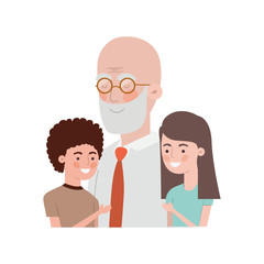 grandfather with children avatar character