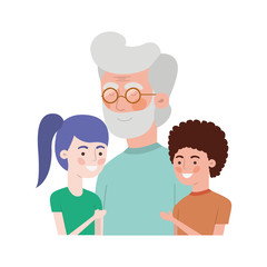 grandfather with children avatar character