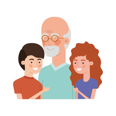 grandfather with children avatar character