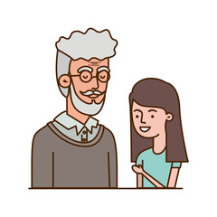 girl and grandfather avatar character